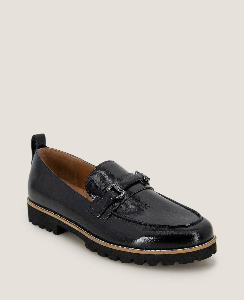 GENTLE SOULS - Eugene Leather Lug Bit Loafer Black