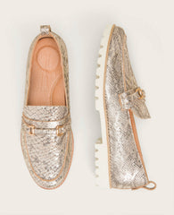GENTLE SOULS - Eugene Leather Lug Bit Loafer Snake