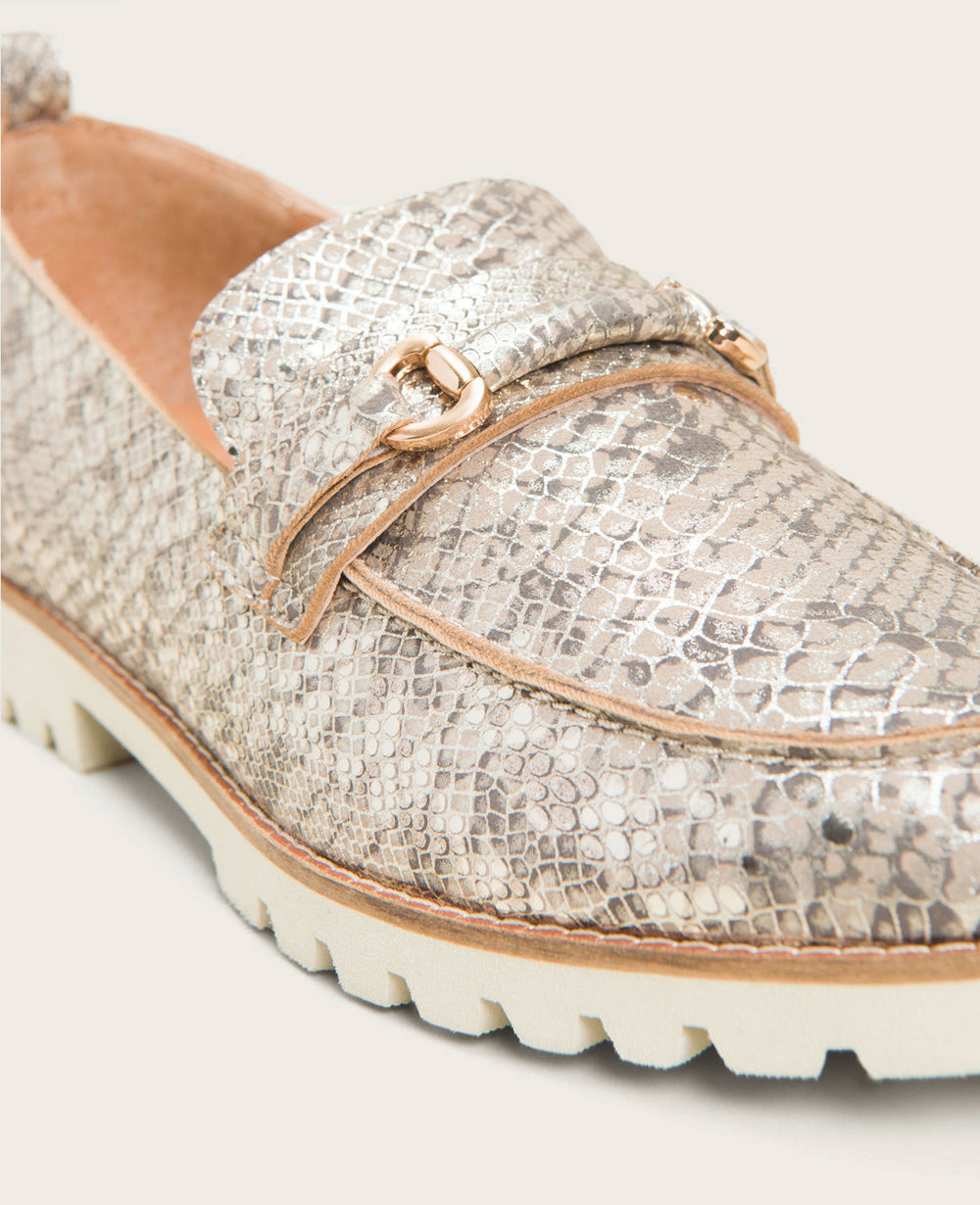 GENTLE SOULS - Eugene Leather Lug Bit Loafer Snake