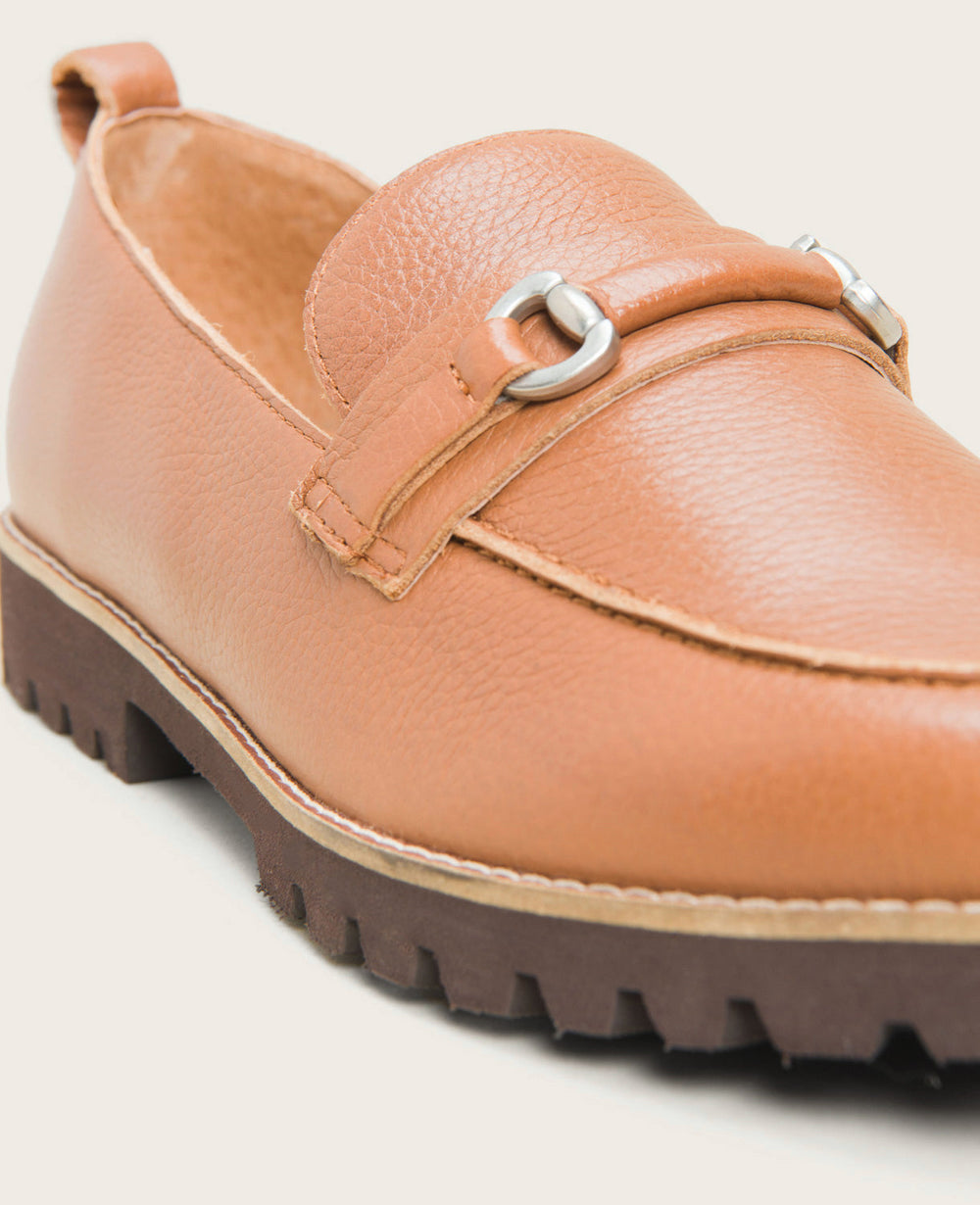 GENTLE SOULS - Eugene Leather Lug Bit Loafer Cognac