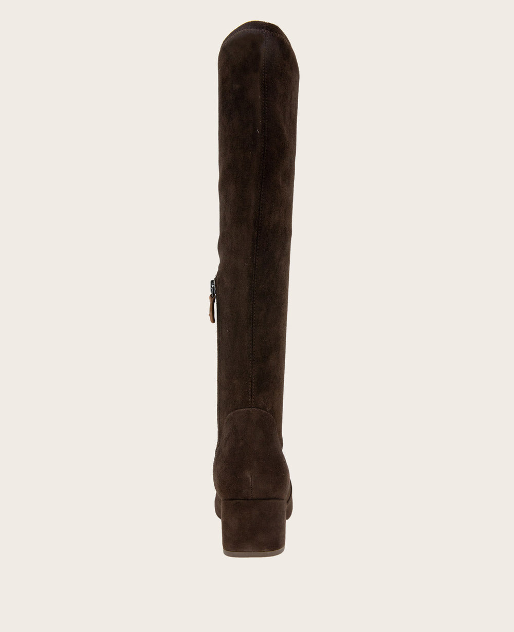 GENTLE SOULS - Ella Stretch Boot Chocolate Suede
