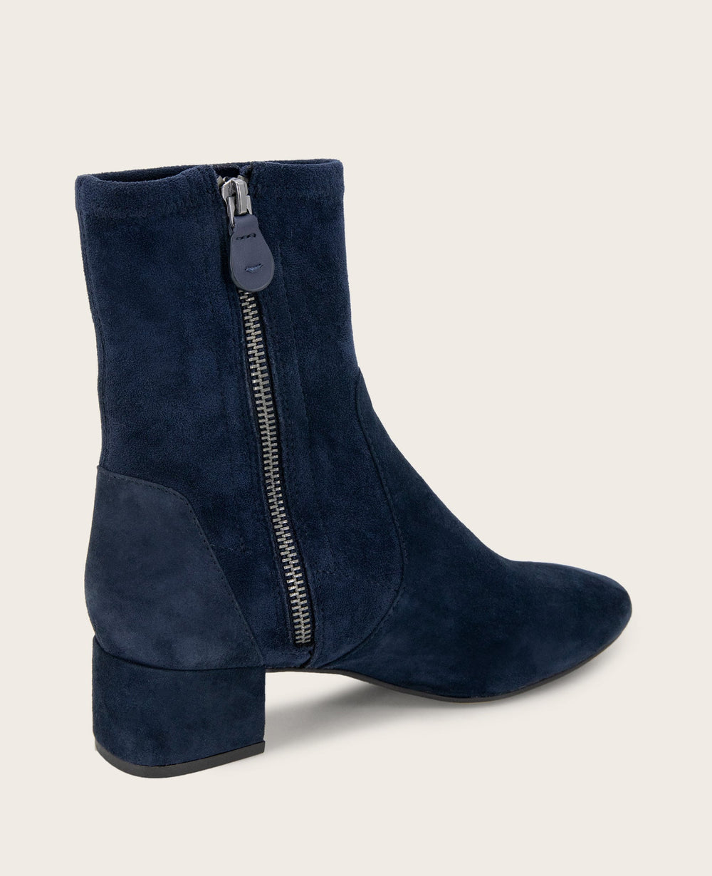 GENTLE SOULS - Ella Micro Suede Stretch Bootie Navy