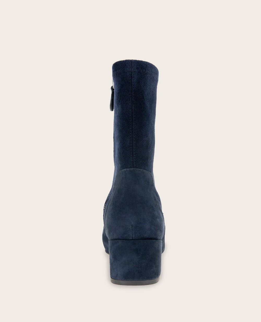 GENTLE SOULS - Ella Micro Suede Stretch Bootie Navy