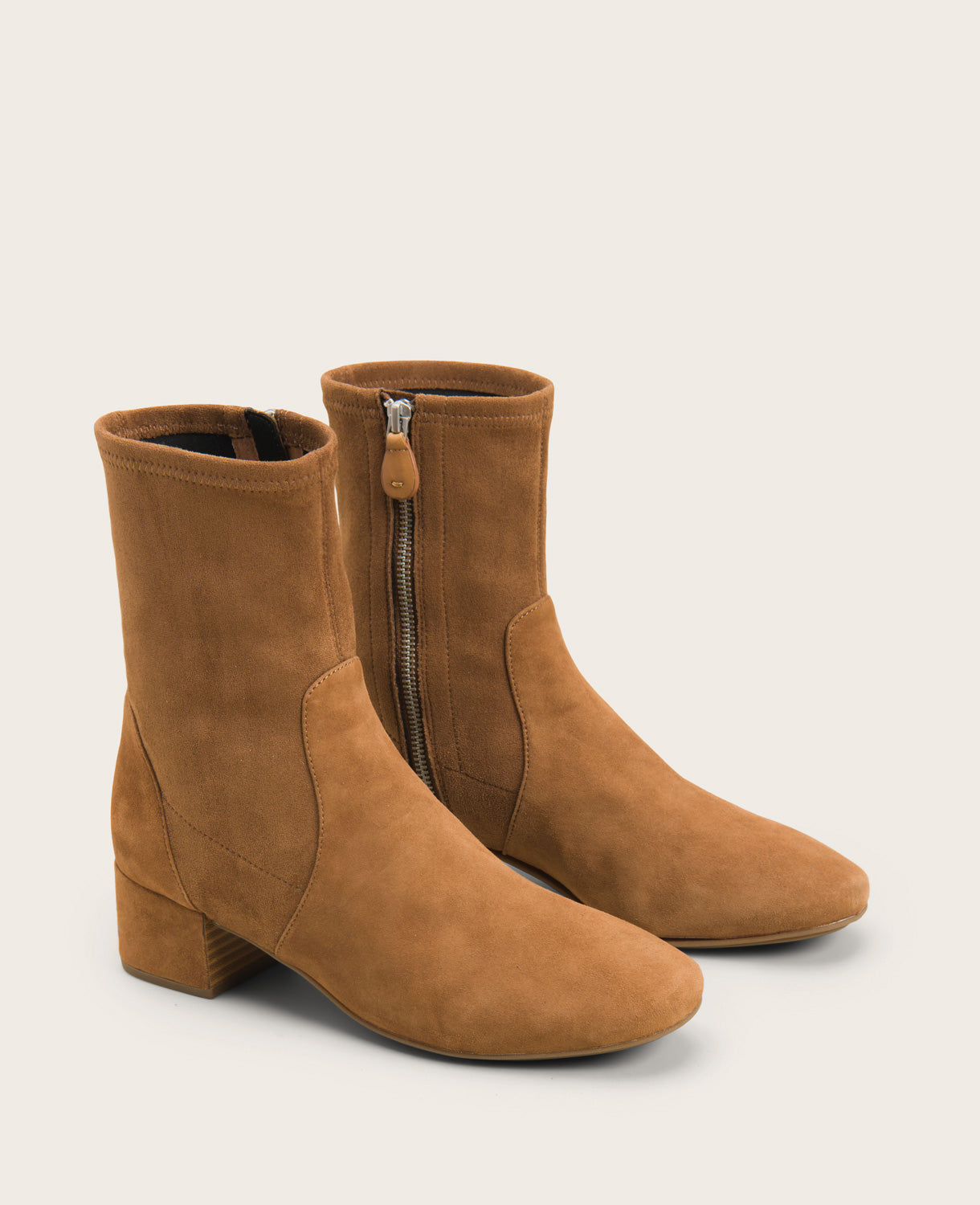 GENTLE SOULS - Ella Micro Suede Stretch Bootie Cognac