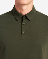 Performance Button Polo Dark Green