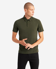Performance Button Polo Dark Green