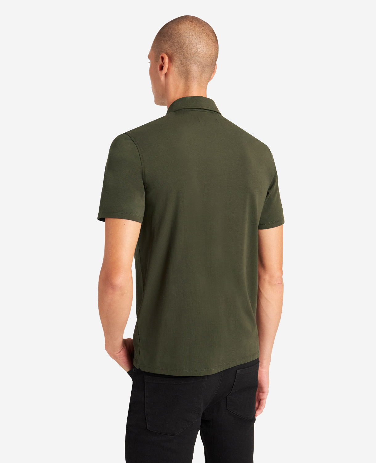 Performance Button Polo Dark Green