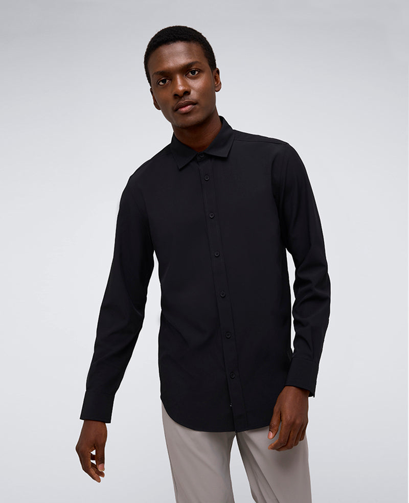 Performance Slim Fit Button Down Shirt Black