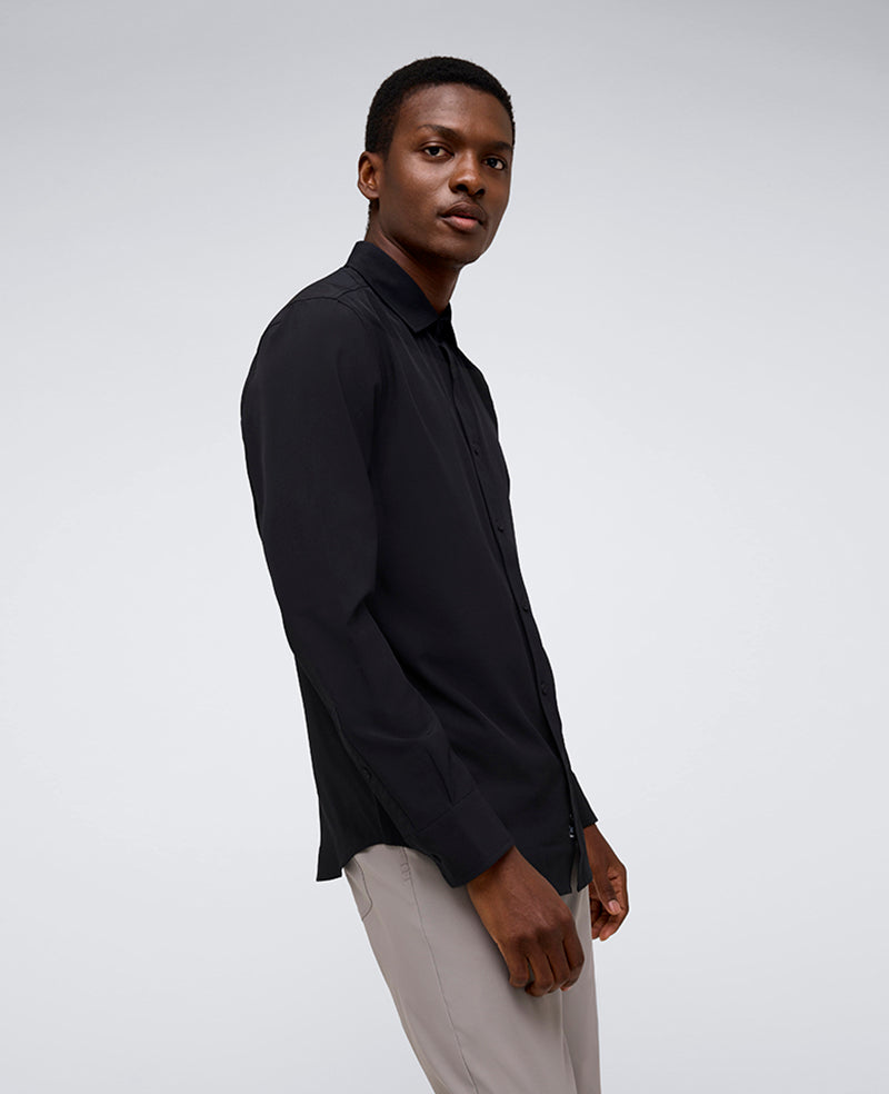 Performance Slim Fit Button Down Shirt Black