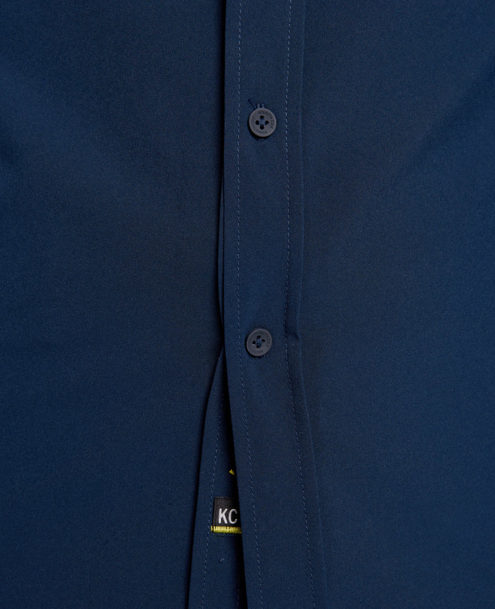 Long Sleeve Button Down Sport Shirt Navy