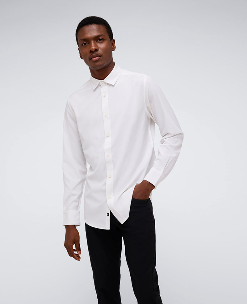Performance Slim Fit Button Down Shirt White