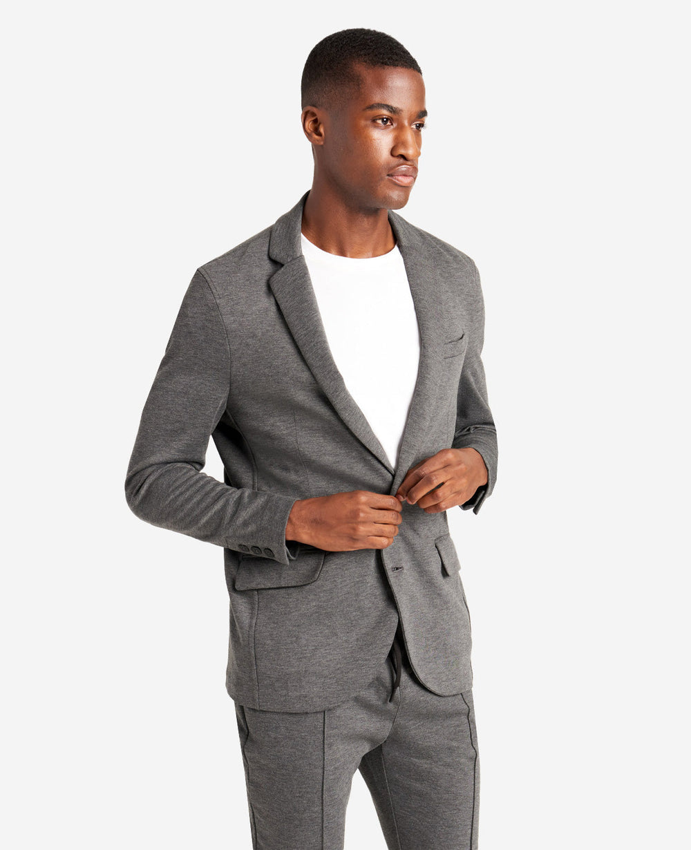 Knit Tailored Jacket Black Heather
