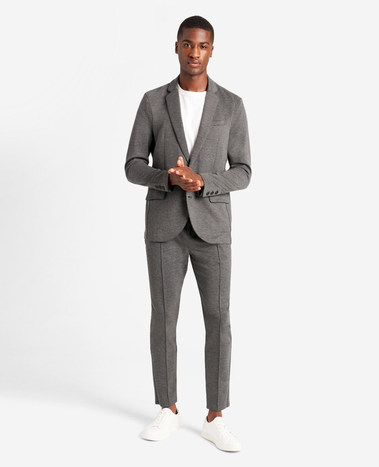 Knit Tailored Jacket Black Heather