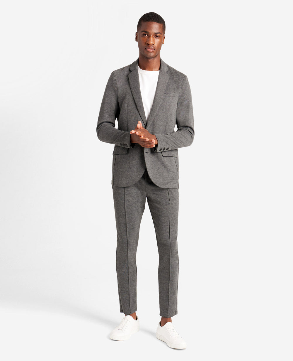 Knit Tailored Jacket Black Heather