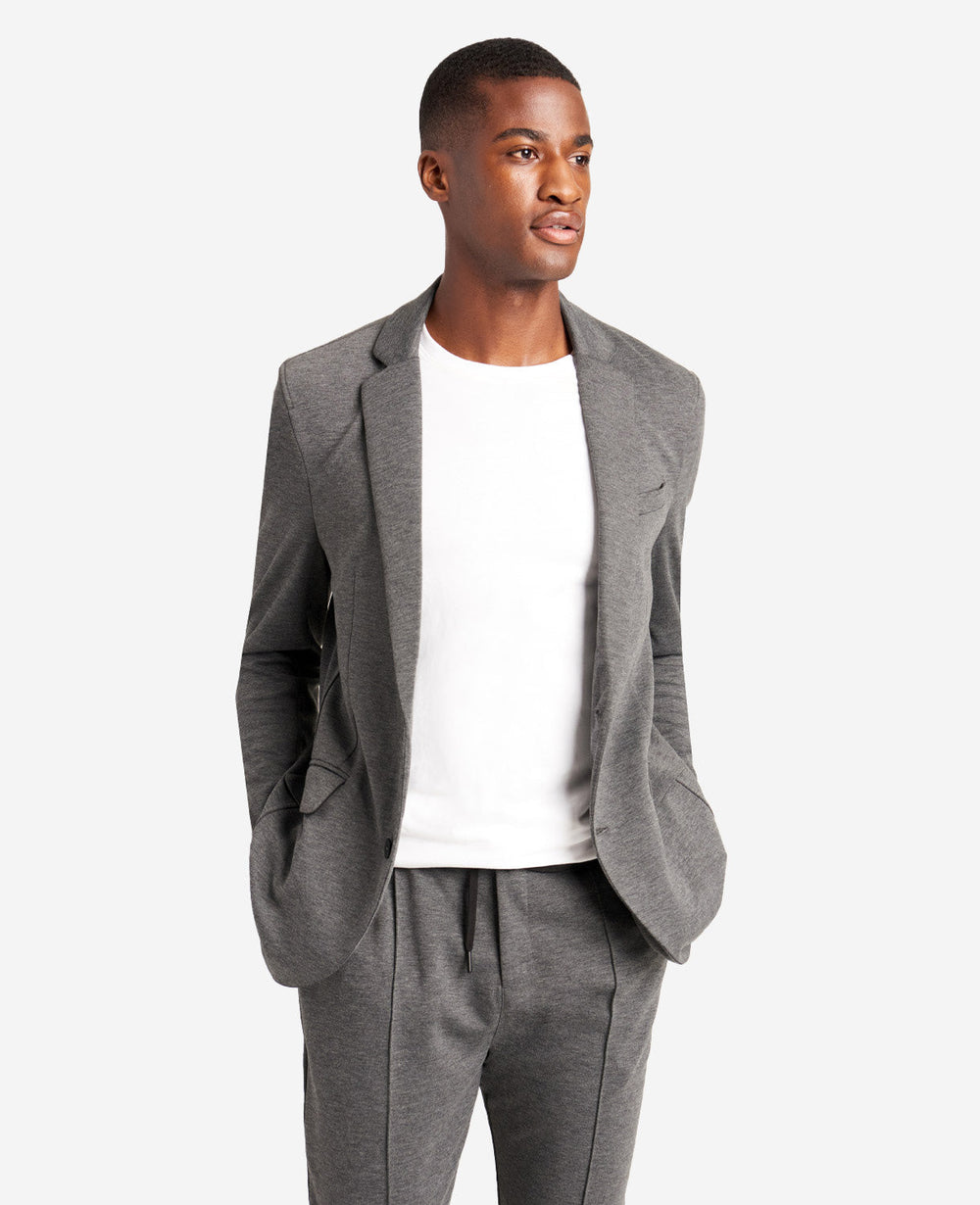 Knit Tailored Jacket Black Heather