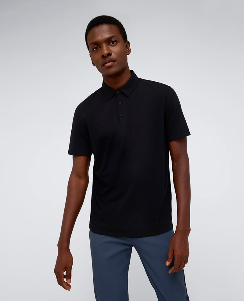Performance Button Polo Black