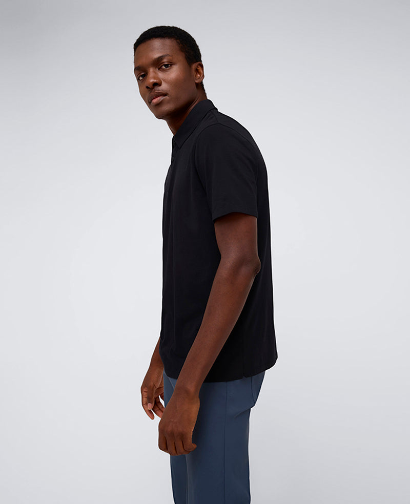 Performance Button Polo Black