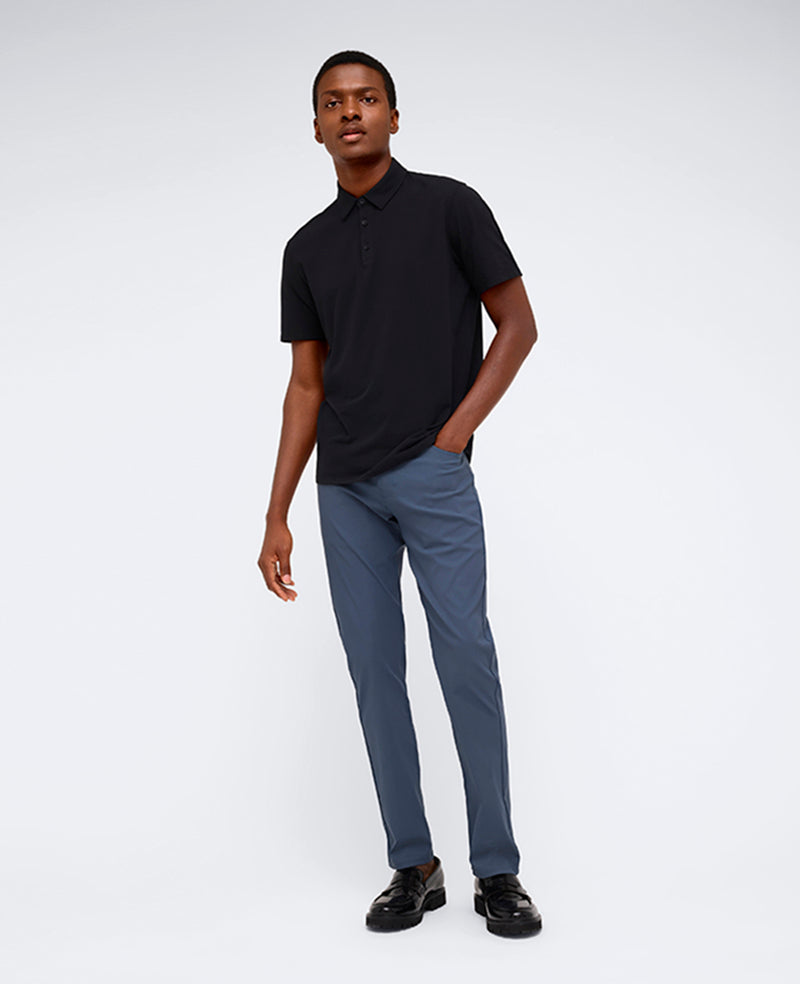Performance Button Polo Black