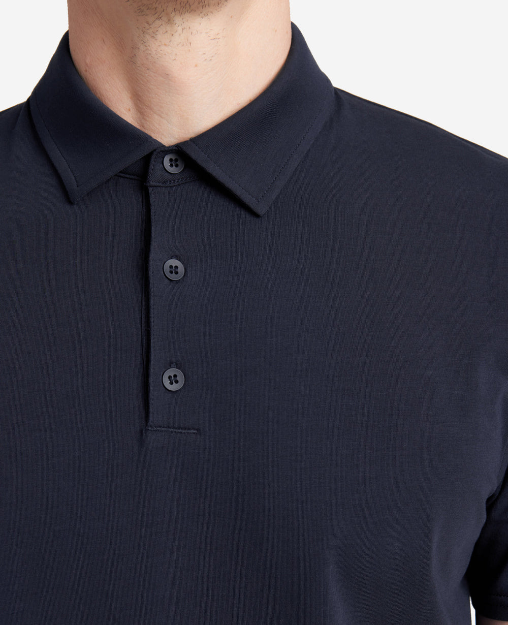 Performance Button Polo Navy