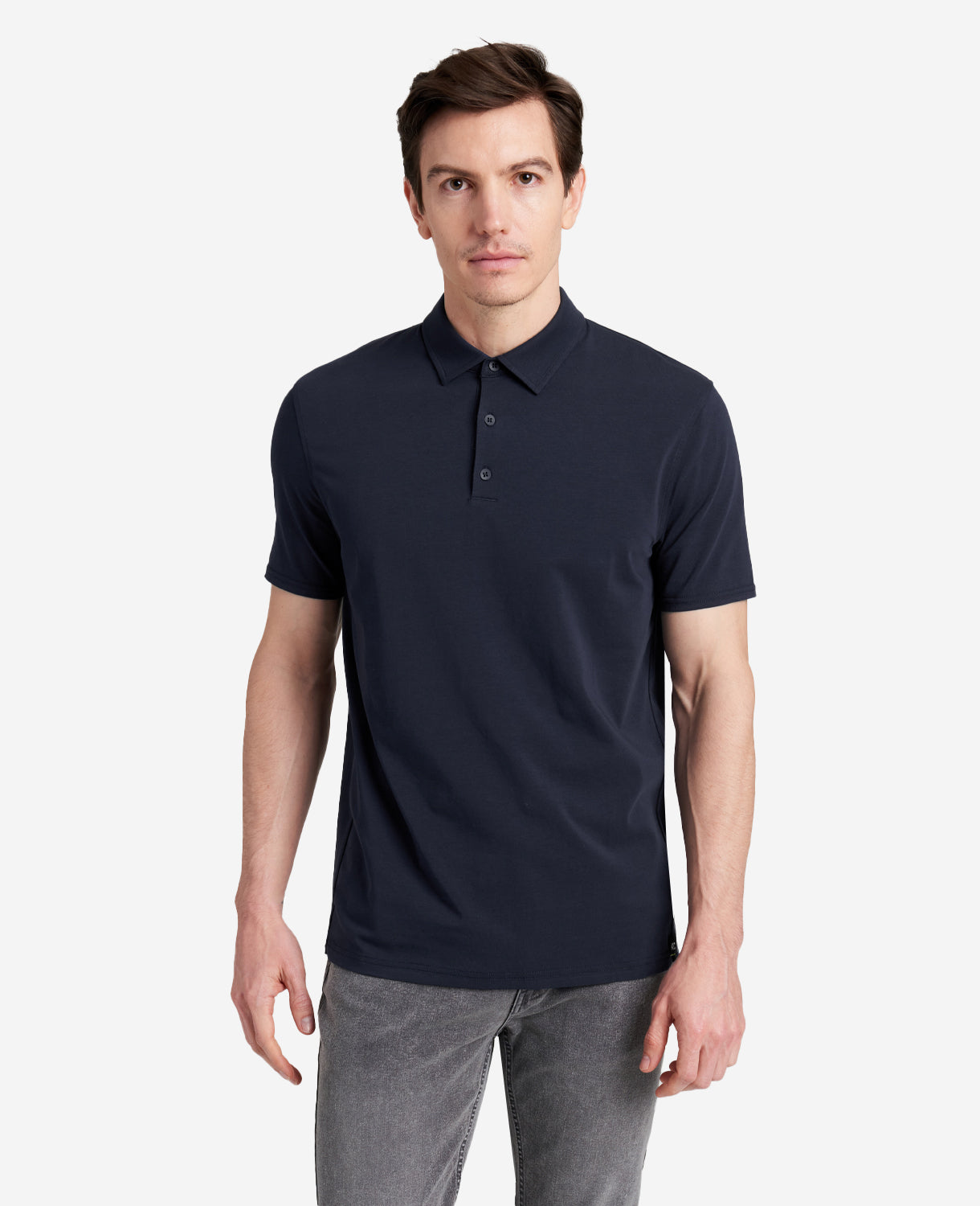 Performance Button Polo Navy