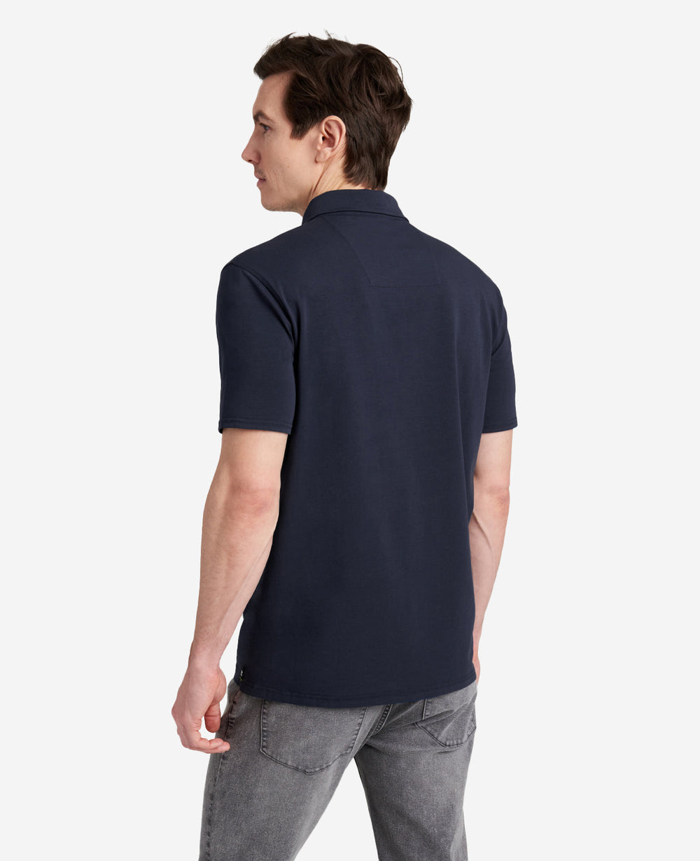 Performance Button Polo Navy