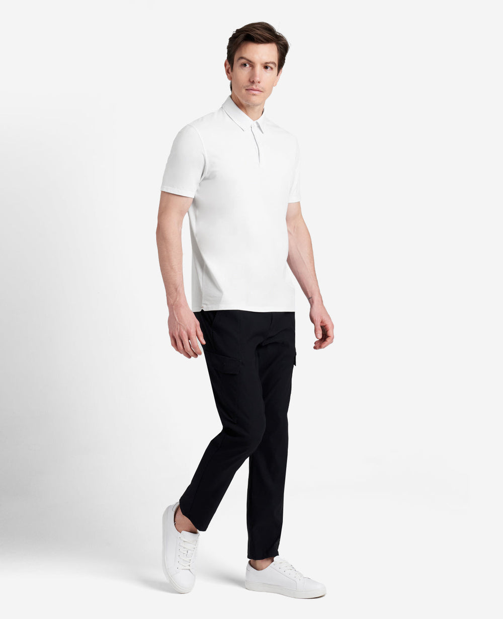 Performance Button Polo White