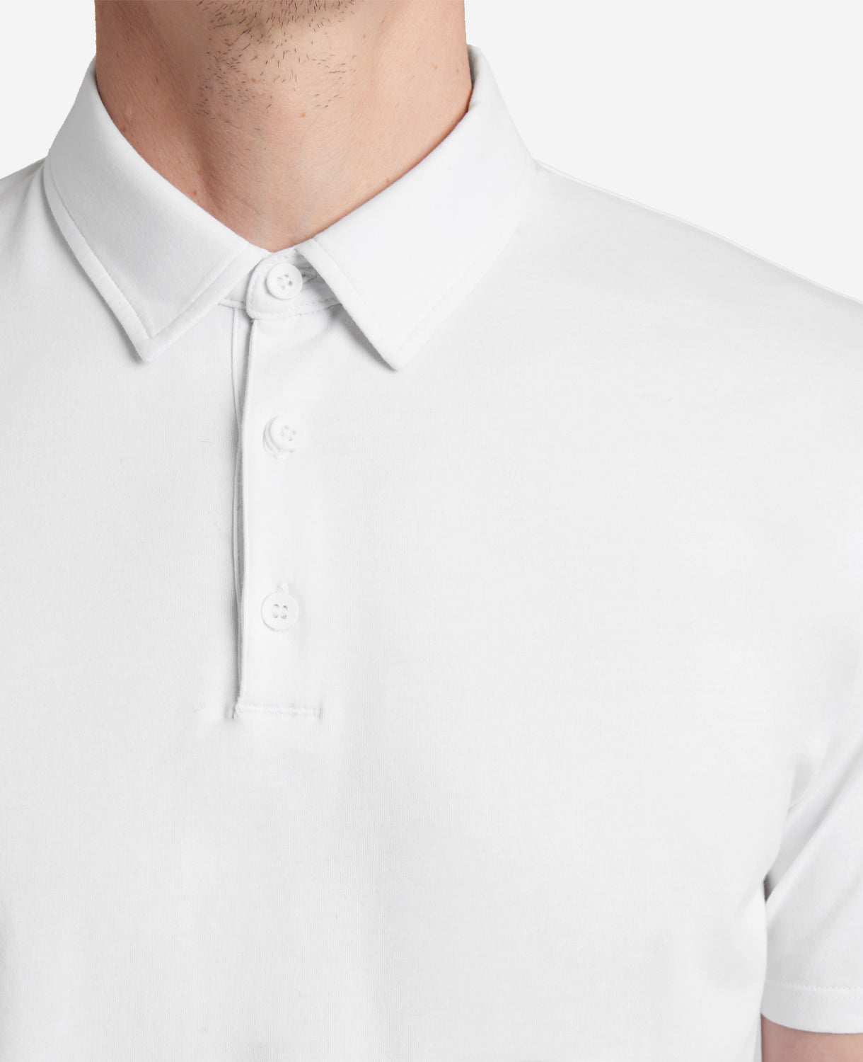 Performance Button Polo White