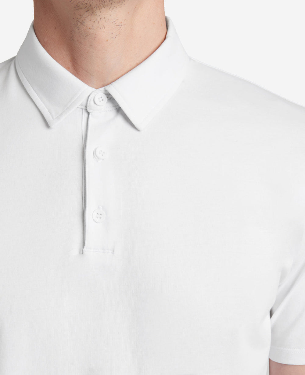 Performance Button Polo White