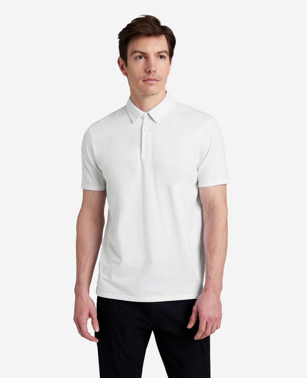 Performance Button Polo White