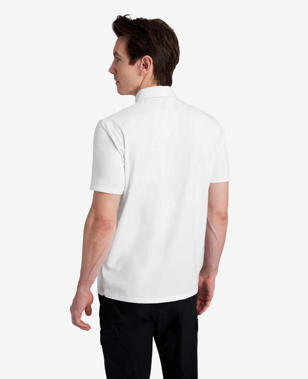 Performance Button Polo White