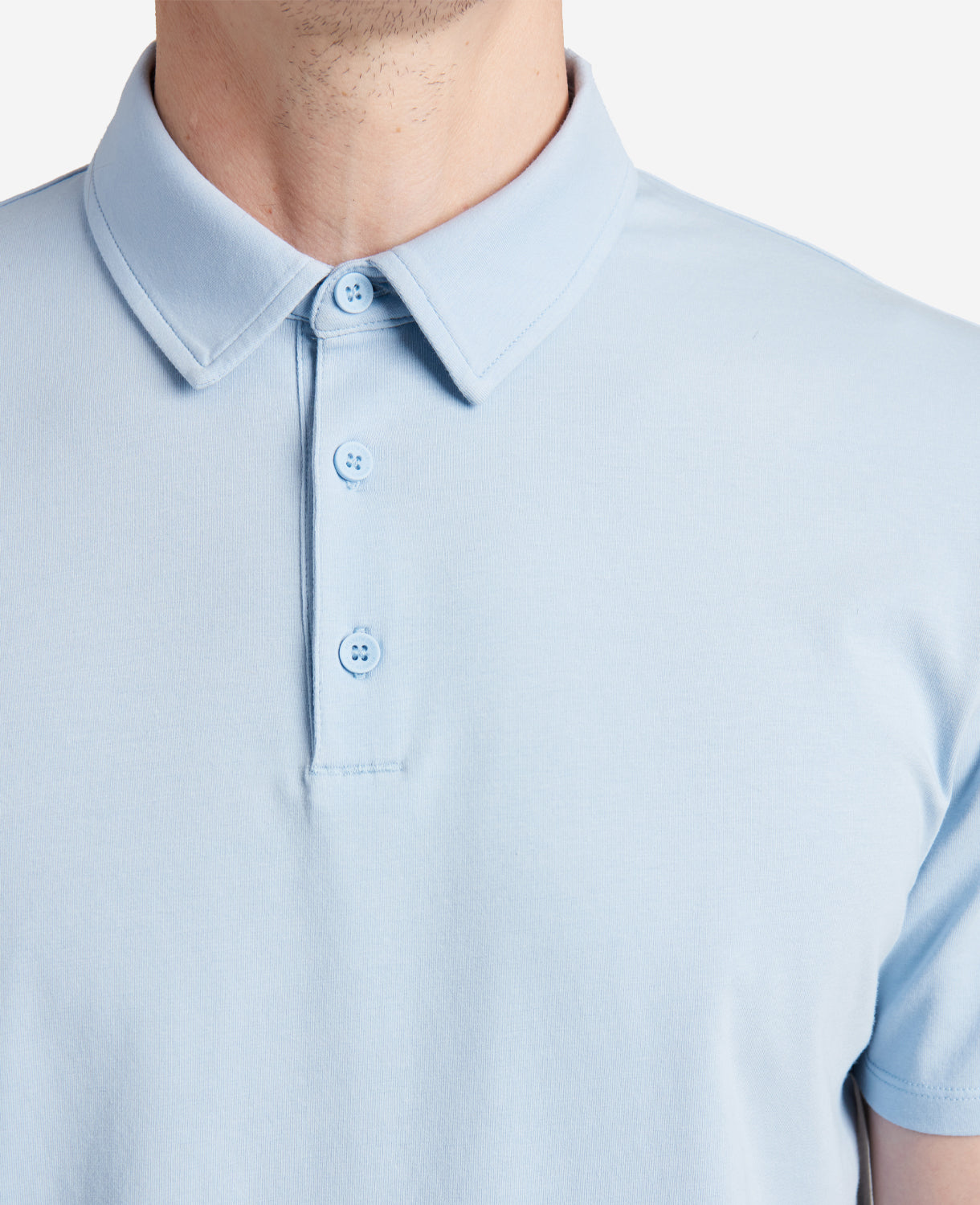 Performance Button Polo Light Blue