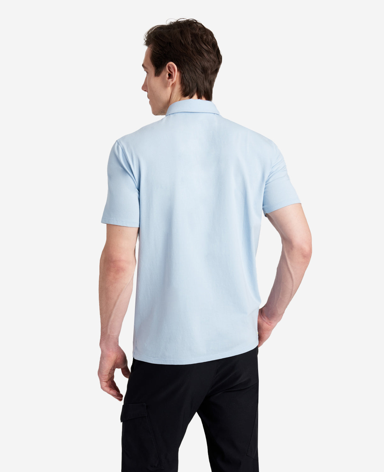 Performance Button Polo Light Blue