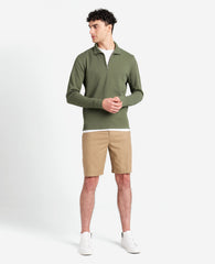 Quarter-Zip Knit Pullover Dark Green