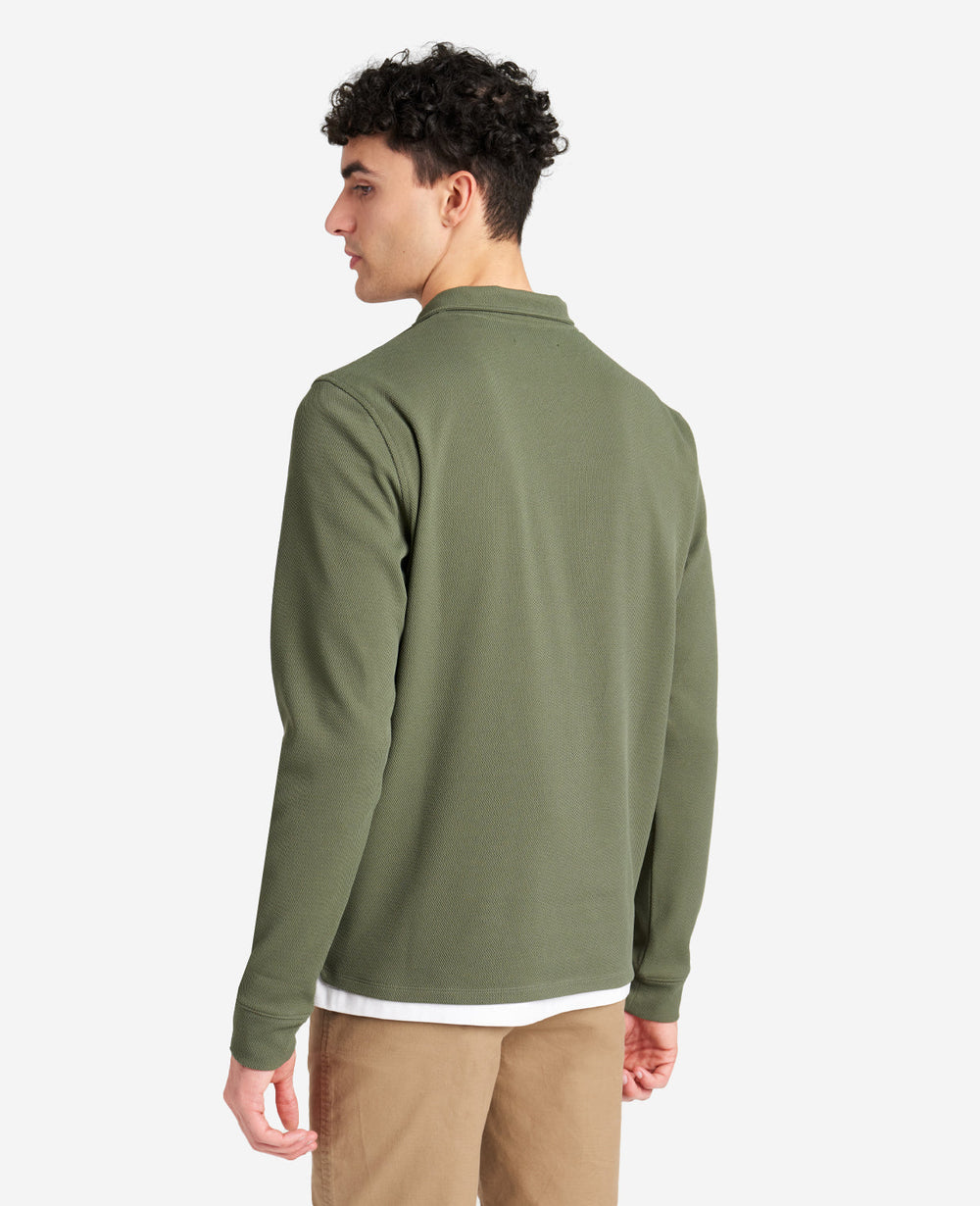 Quarter-Zip Knit Pullover Dark Green