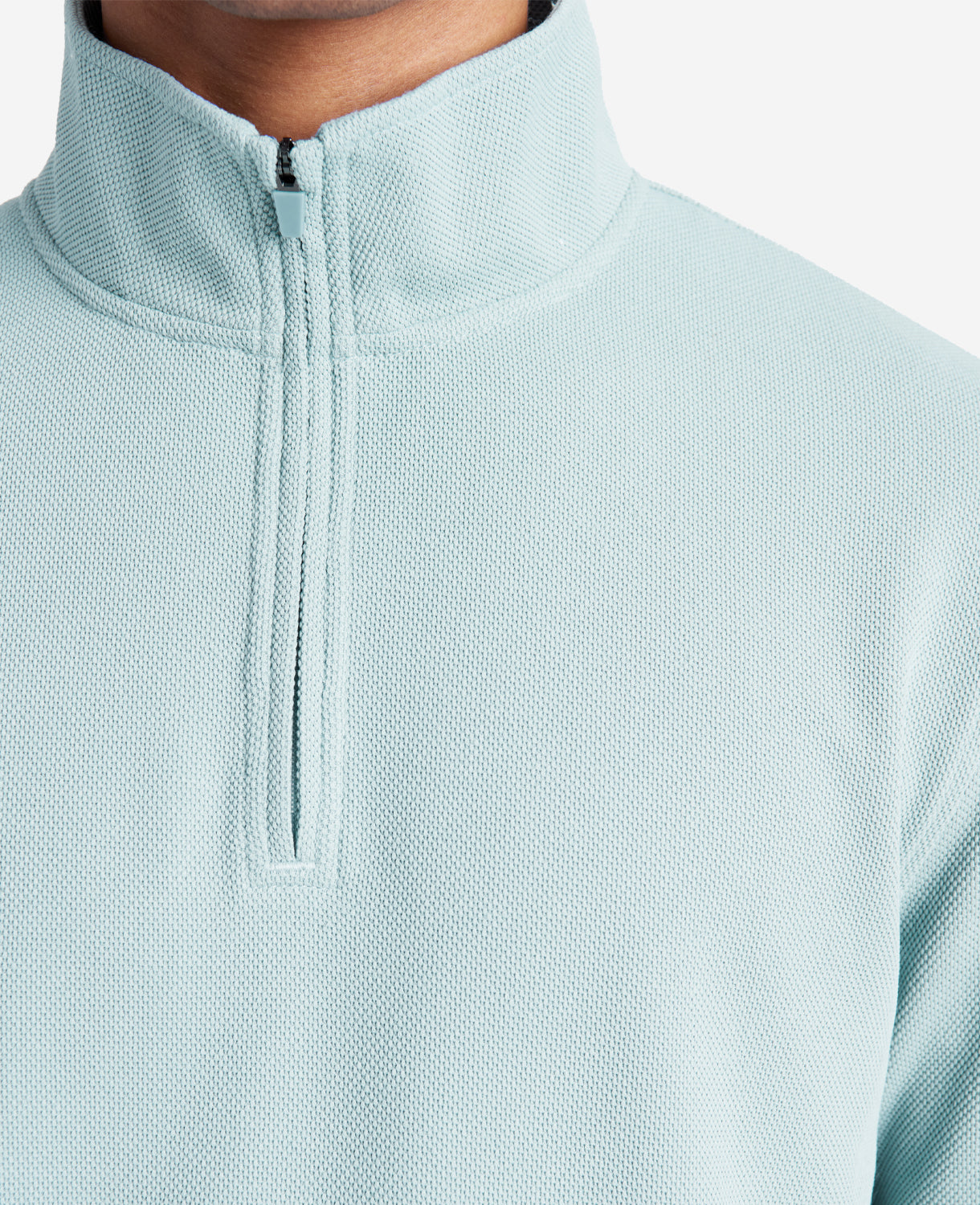 Quarter-Zip Knit Pullover Faded Blue