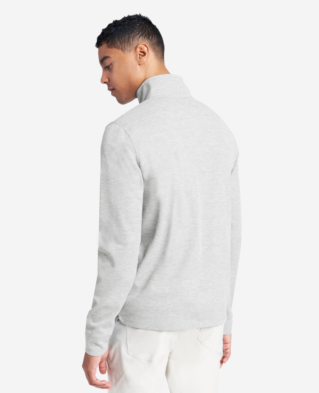 Kenneth Cole Sport Quarter-Zip Knit Pullover Heather/Grey