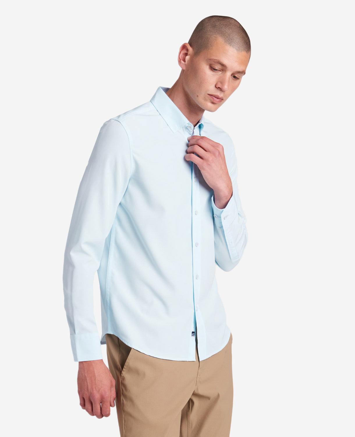 Performance Slim Fit Button Down Shirt Light Blue