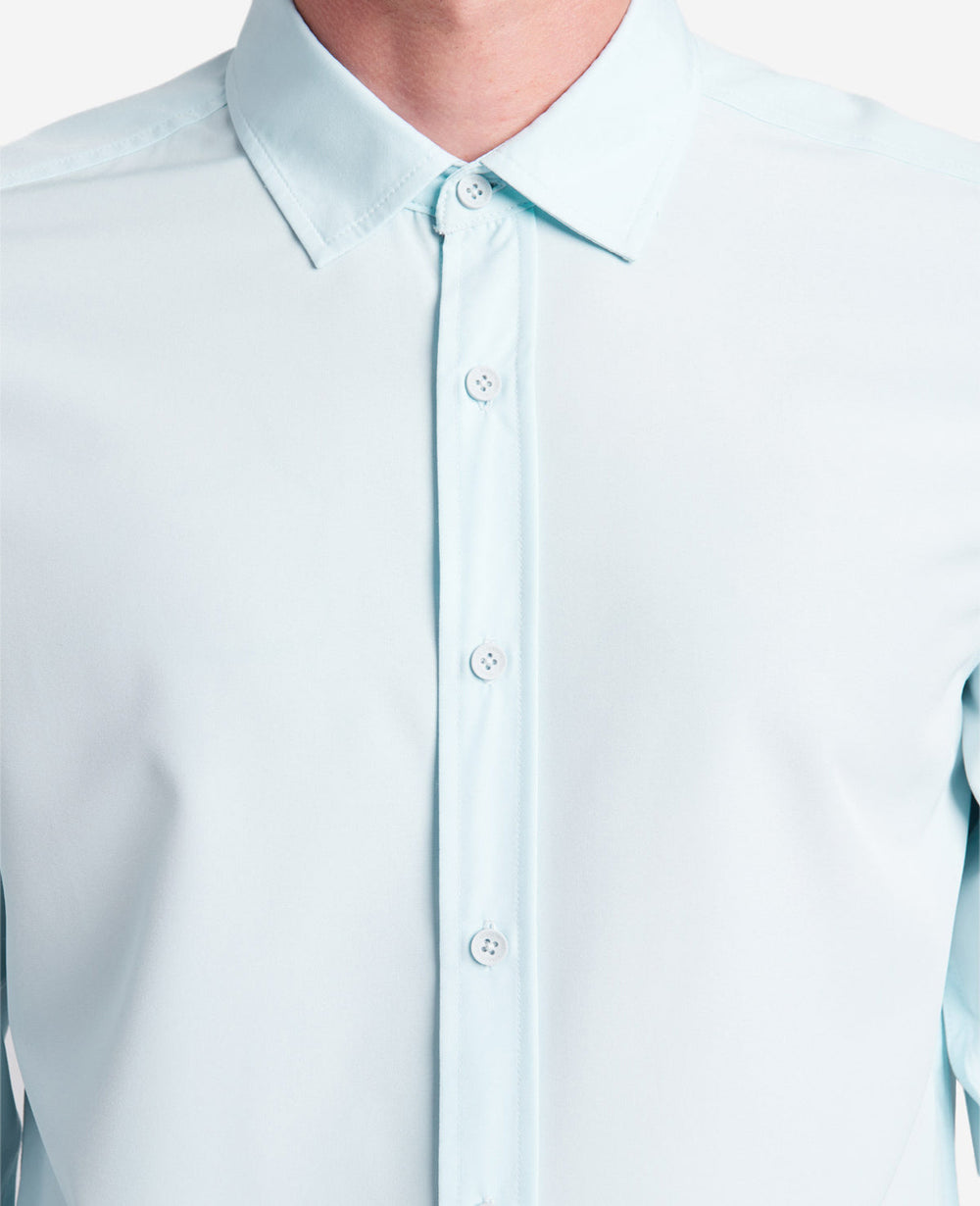 Performance Slim Fit Button Down Shirt Light Blue