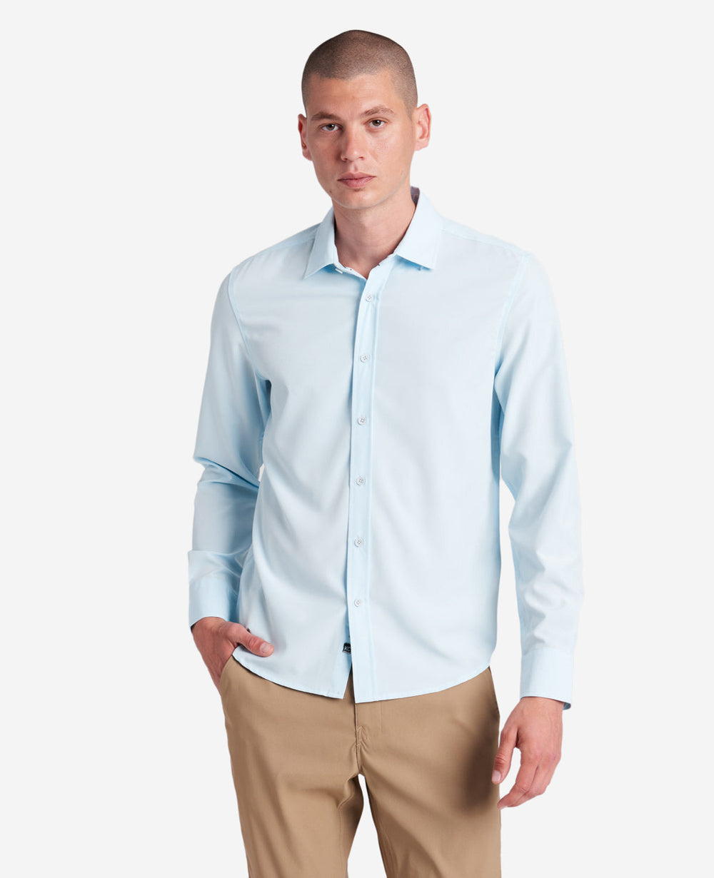 Performance Slim Fit Button Down Shirt Light Blue