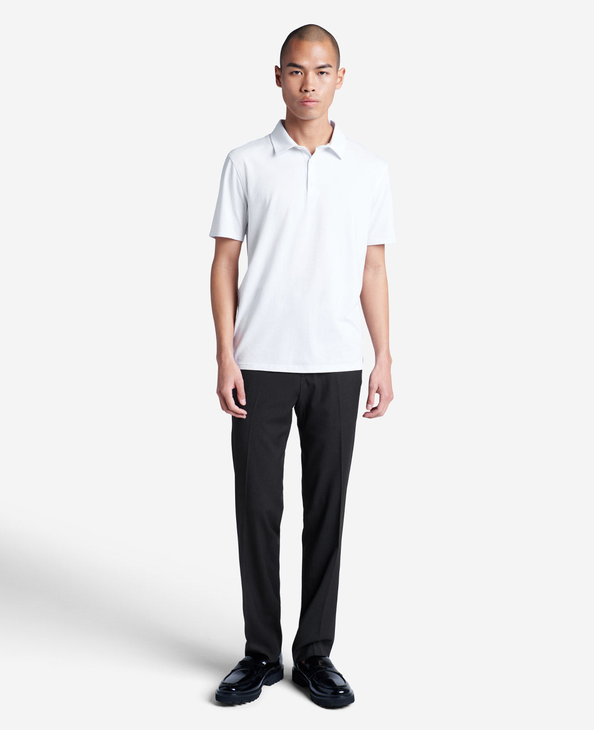 Stretch Mini Grid Slim-Fit TECHNI-COLE Dress Pant Black