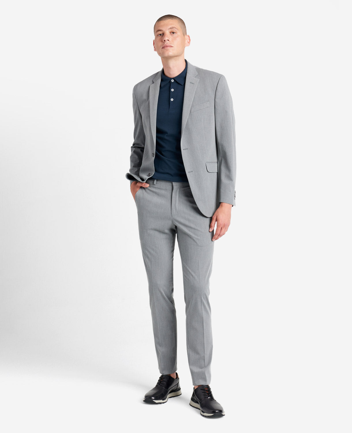 Kenneth Cole Reaction Slim-Fit Stretch Suit Separate Jacket Light Grey