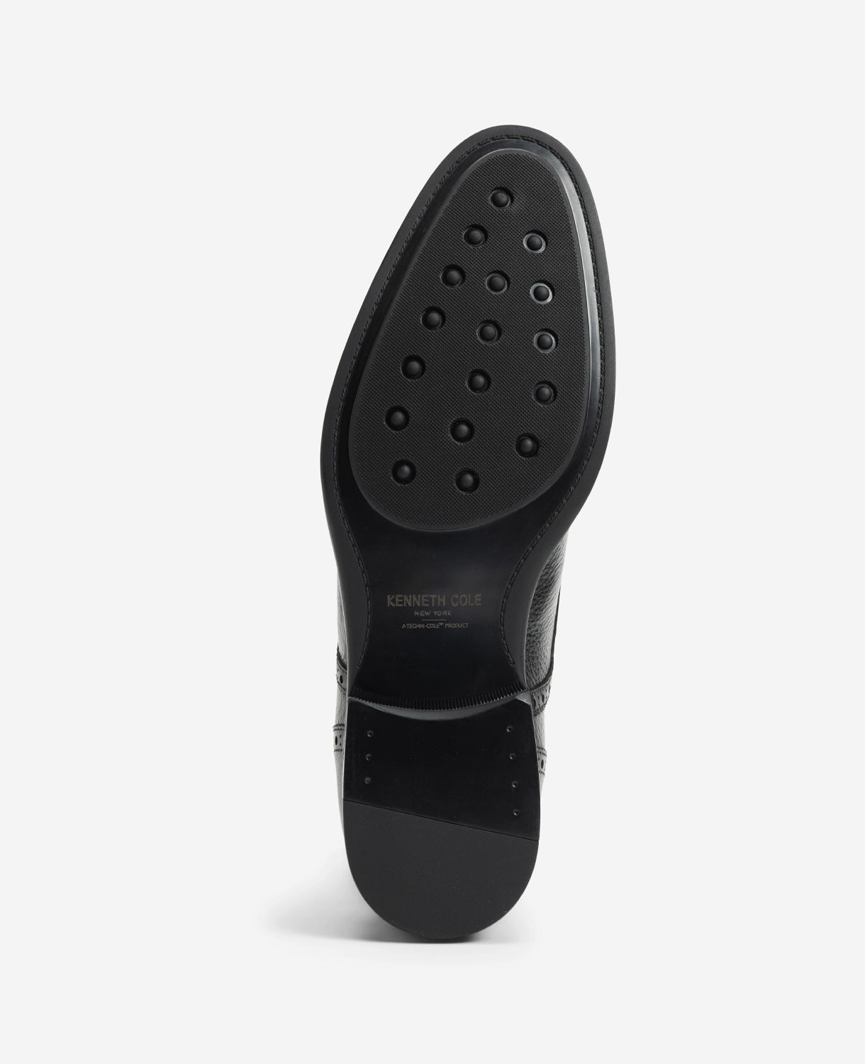 Futurepod Leather Lace-Up Oxford with Medallion Cap Toe Black