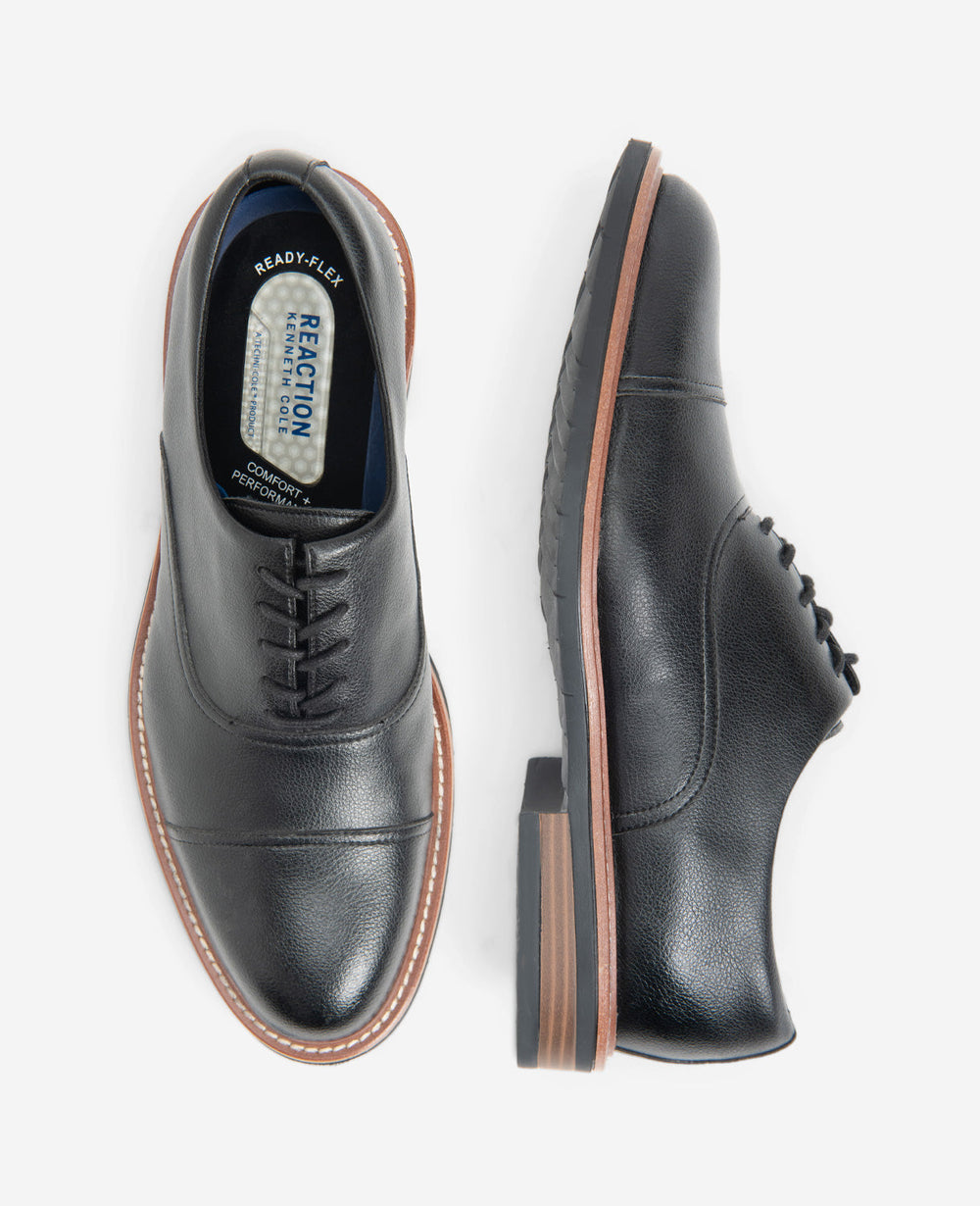 REACTION - Klay Cap Toe Oxford with Flex Black