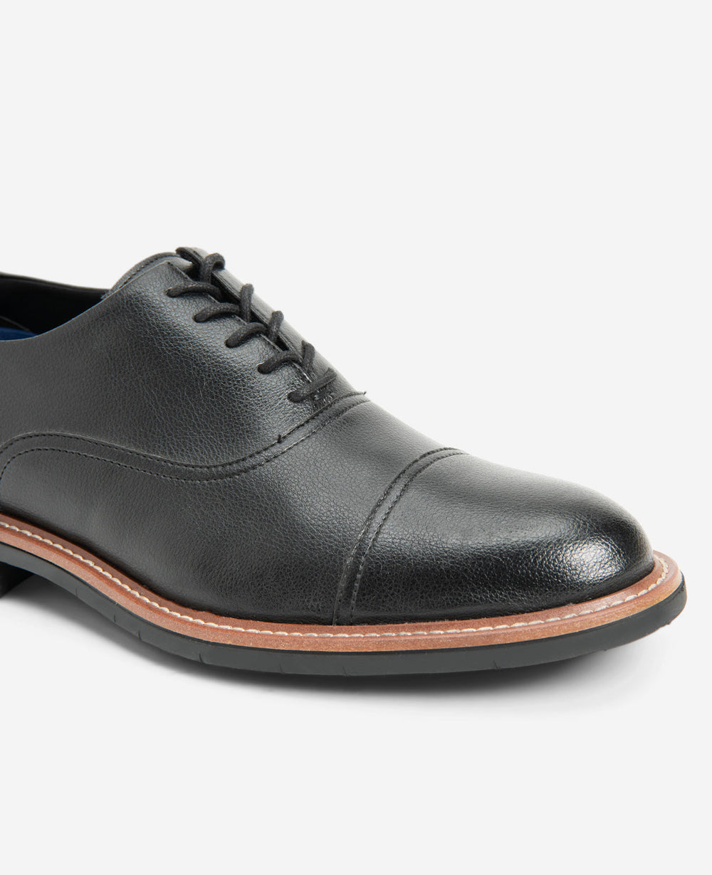REACTION - Klay Cap Toe Oxford with Flex Black