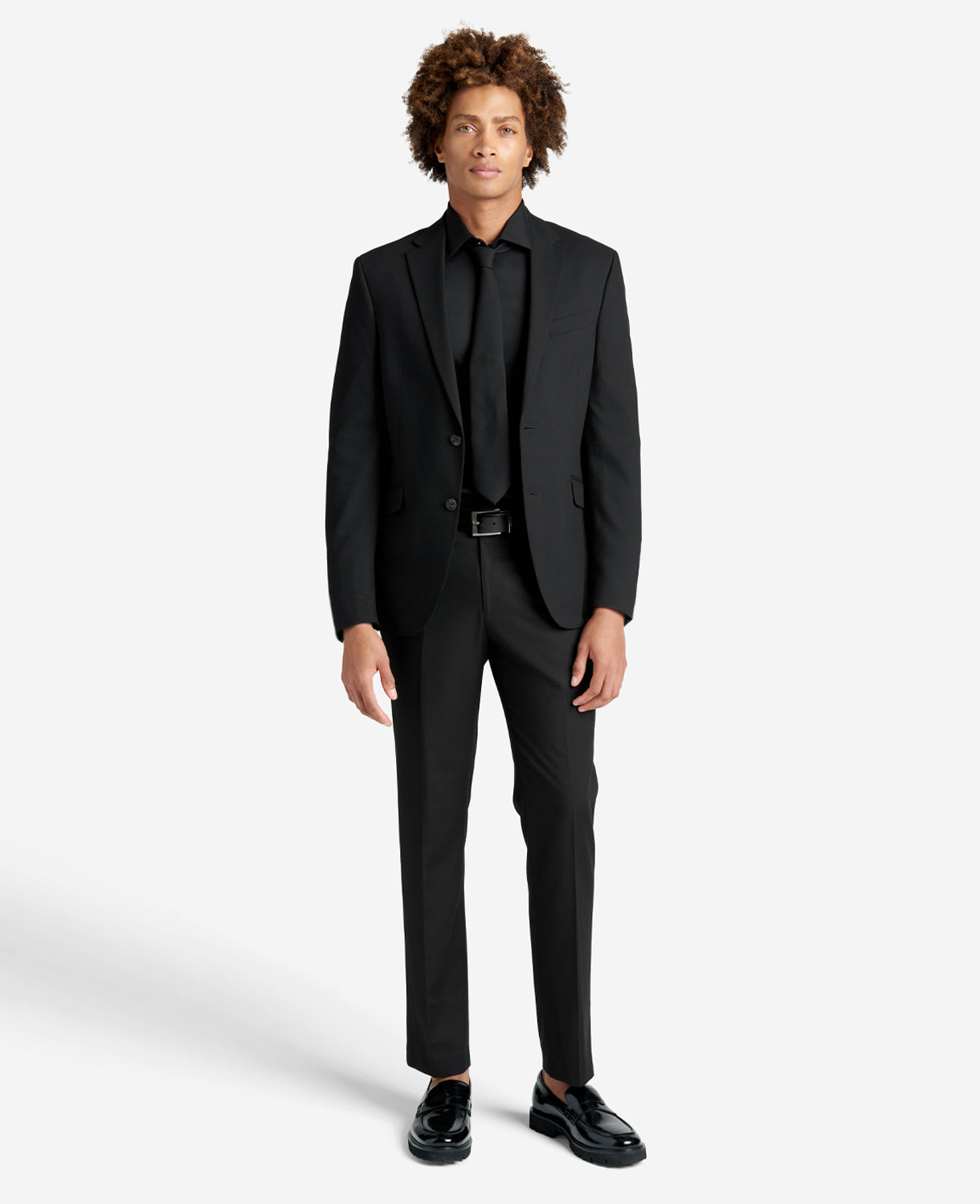 Slim Fit Sustainable Stretch Collar Solid Dress Shirt Black