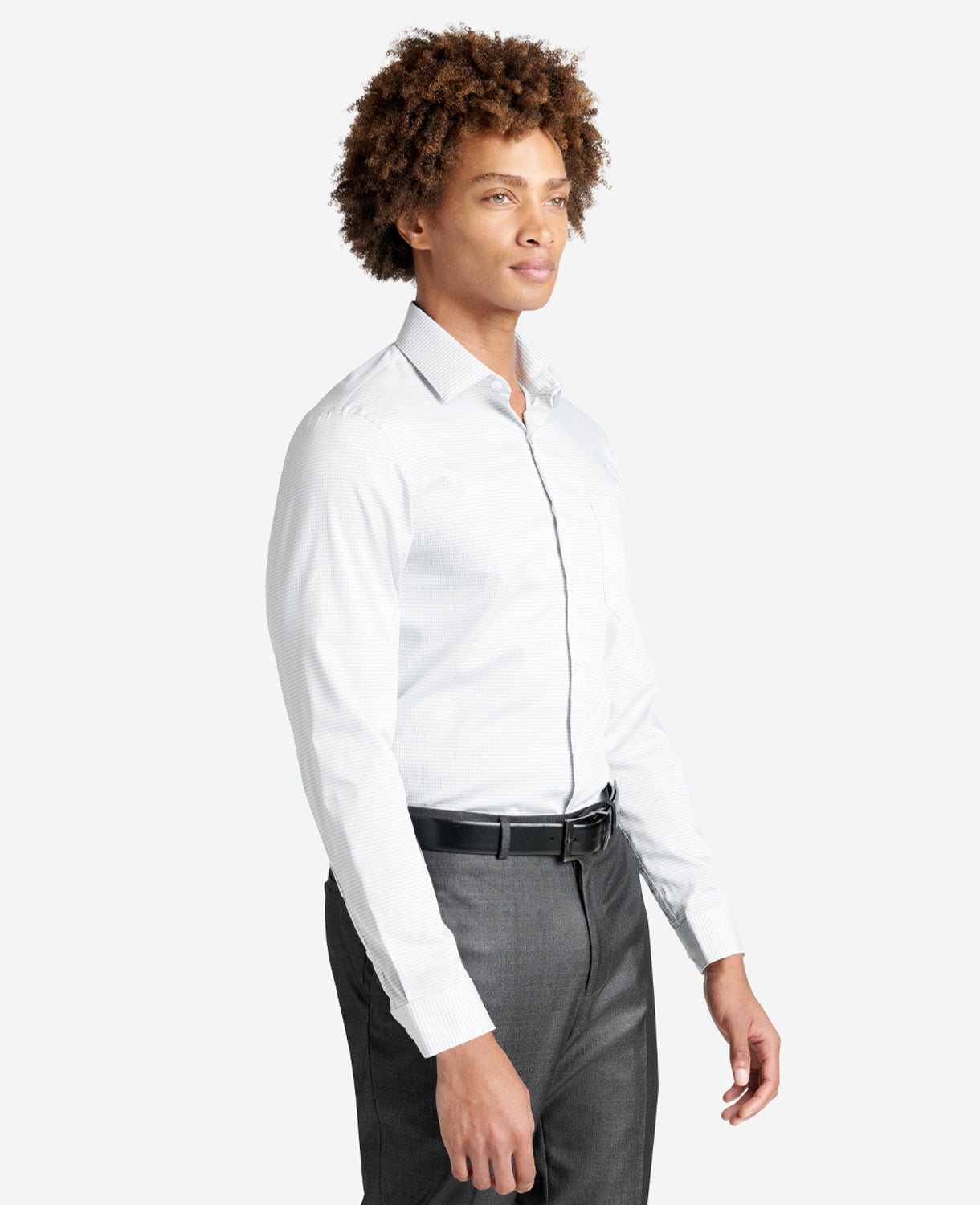 Slim Fit Sustainable Stretch Collar Solid Dress Shirt with TEK FIT Anchor
