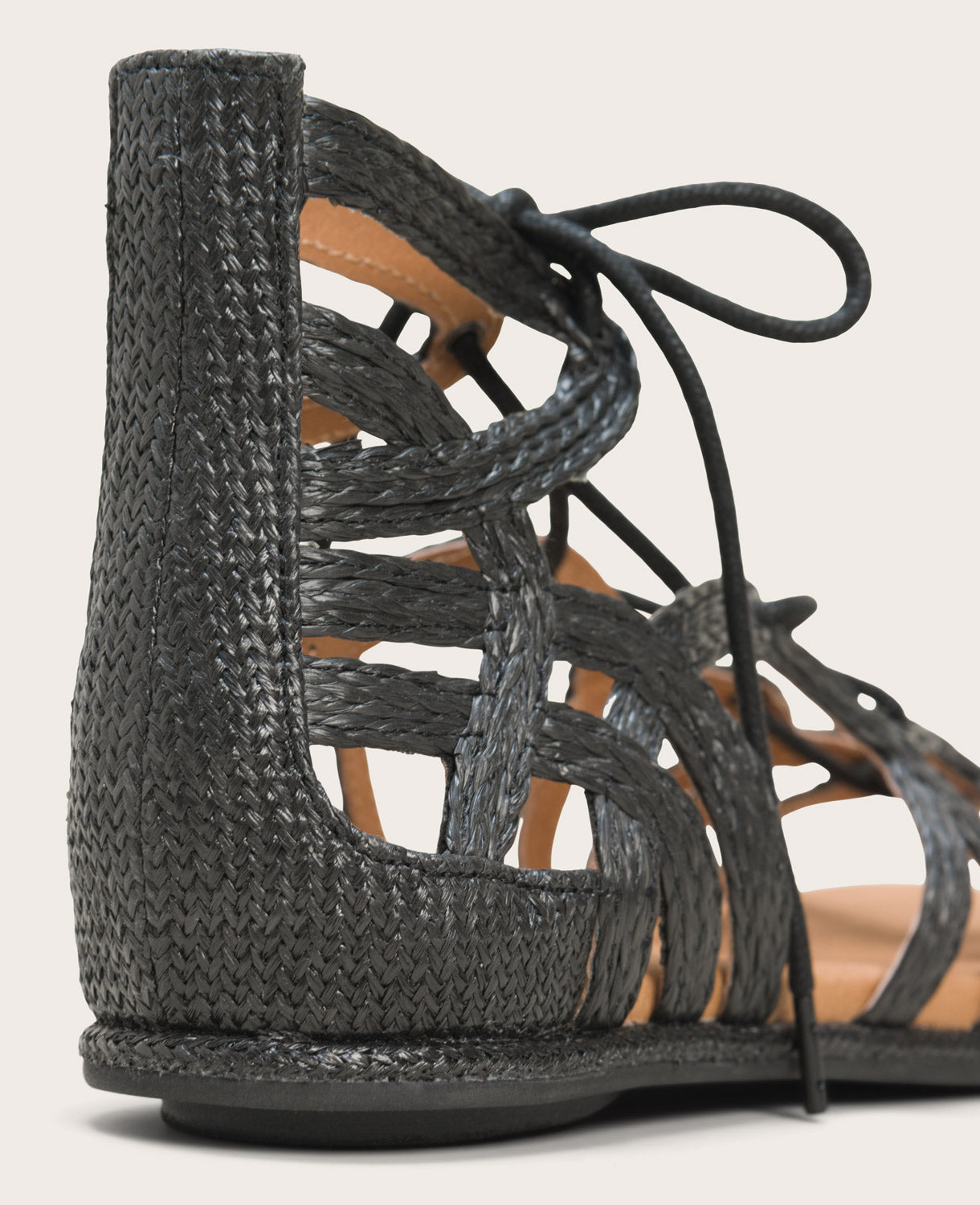 GENTLE SOULS - Break My Heart Gladiator Sandal Black Raffia