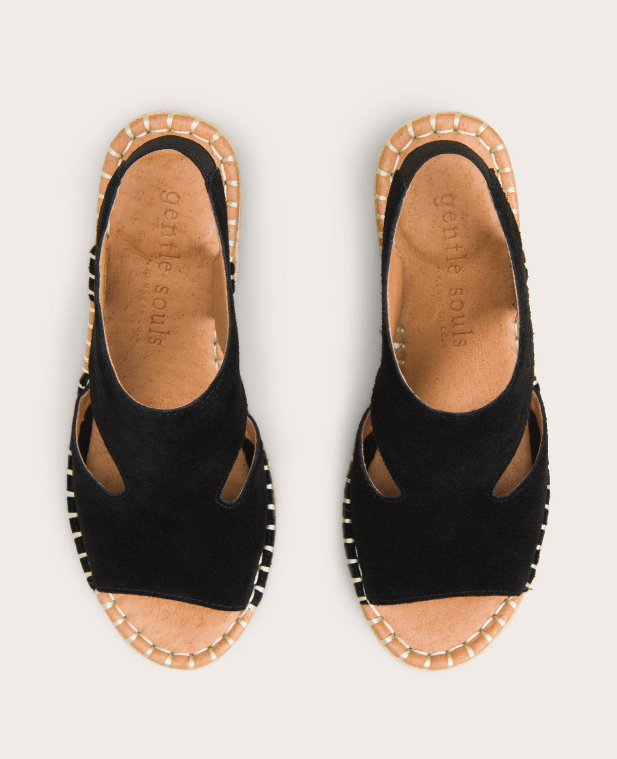 GENTLE SOULS - Cody Suede Esparille Wedge Black