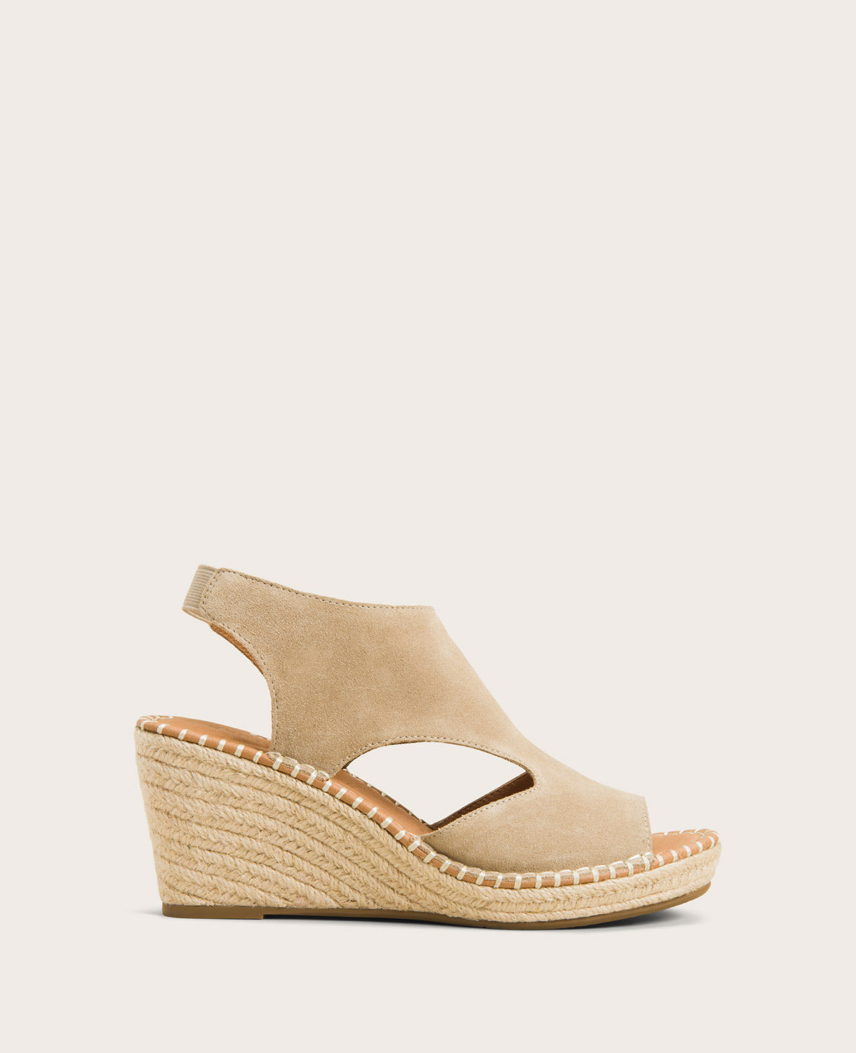 GENTLE SOULS - Cody Suede Espadrille Wedge Mushroom Suede