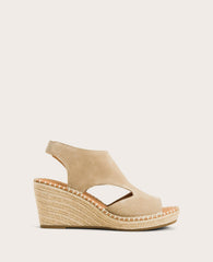 GENTLE SOULS - Cody Suede Espadrille Wedge Mushroom Suede